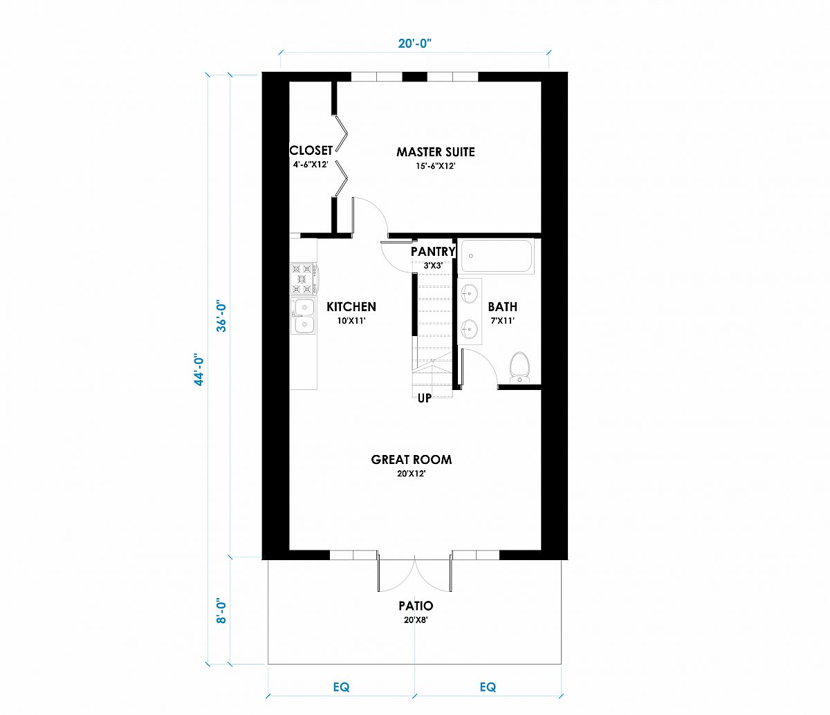 Timberlyne Amherst 20x36 A Frame Floor Plan Main Floor