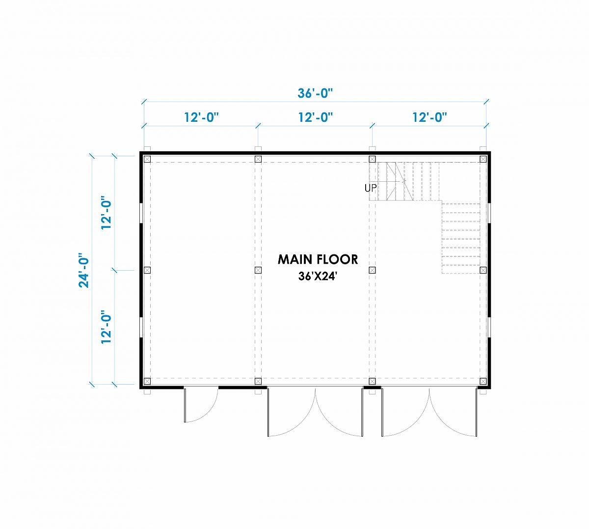 Timberlyne Magnolia 24x36 Barn Ponderosa Main Floor