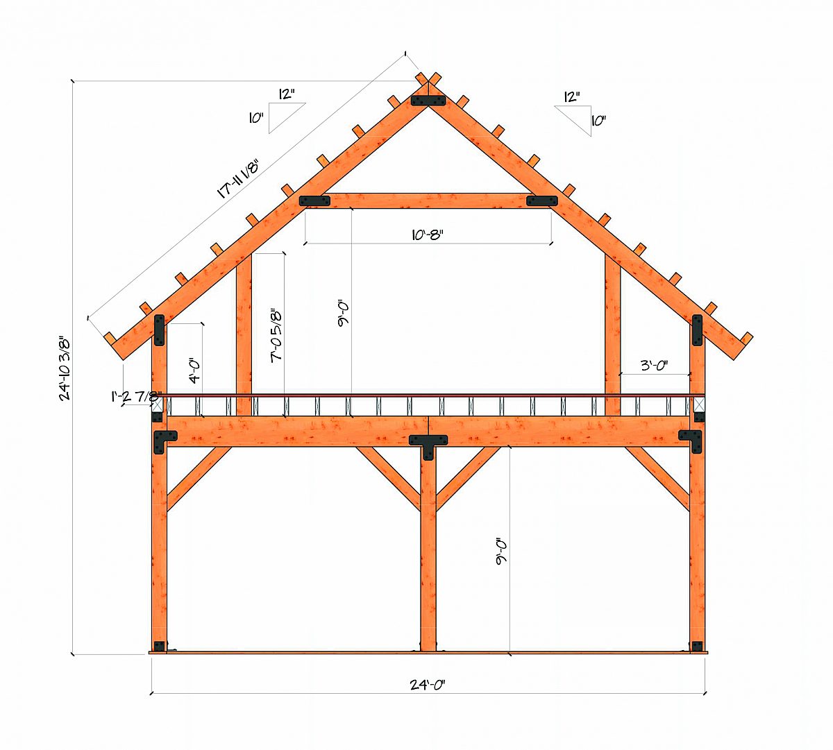 Timberlyne Magnolia Barn Bent Rendering