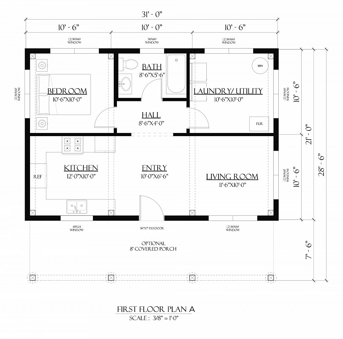 Timberlyne Sparrow Cabin Home Main Floor Plan