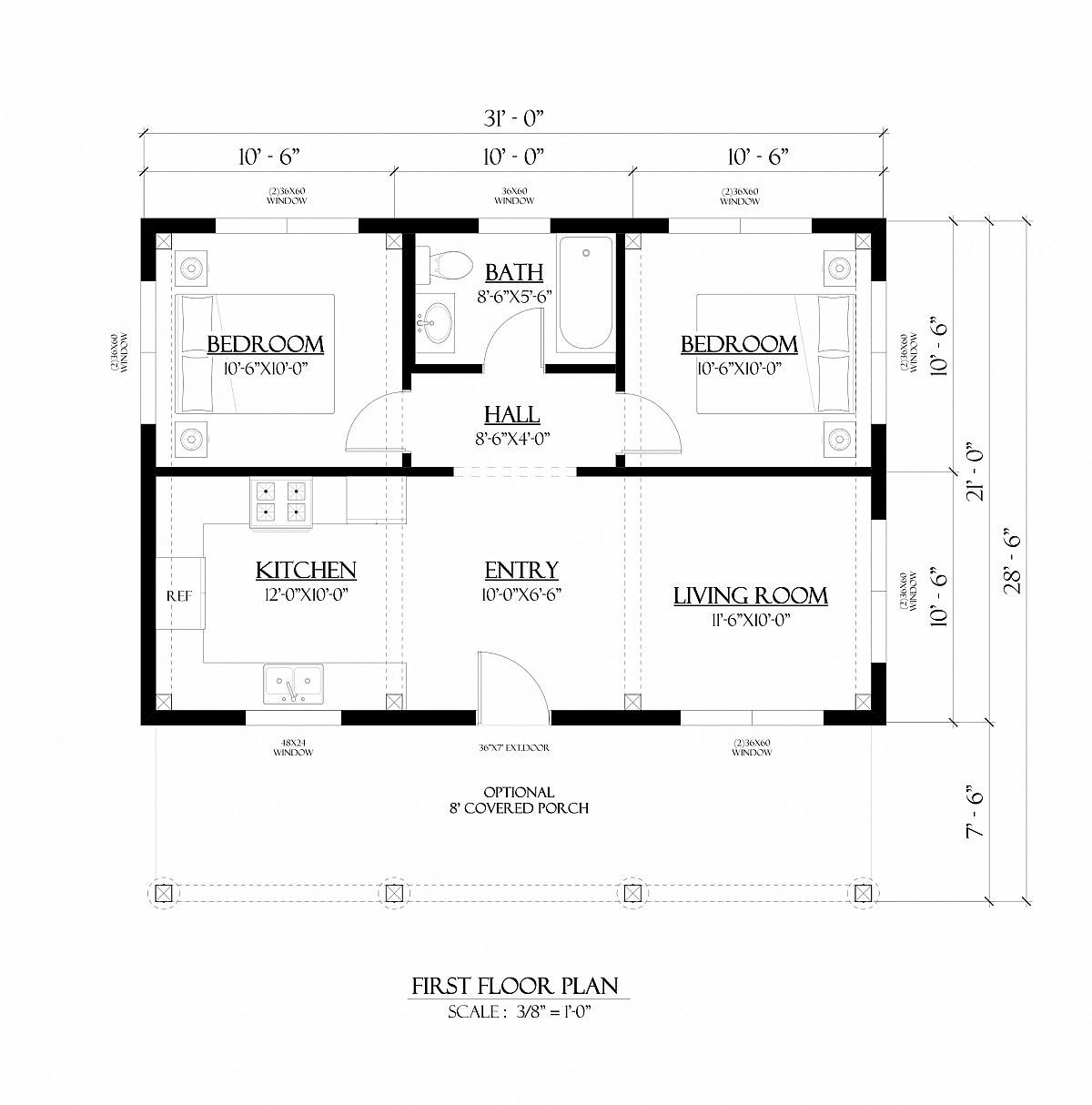 Timberlyne Sparrow Cabin Home Main Floor Plan