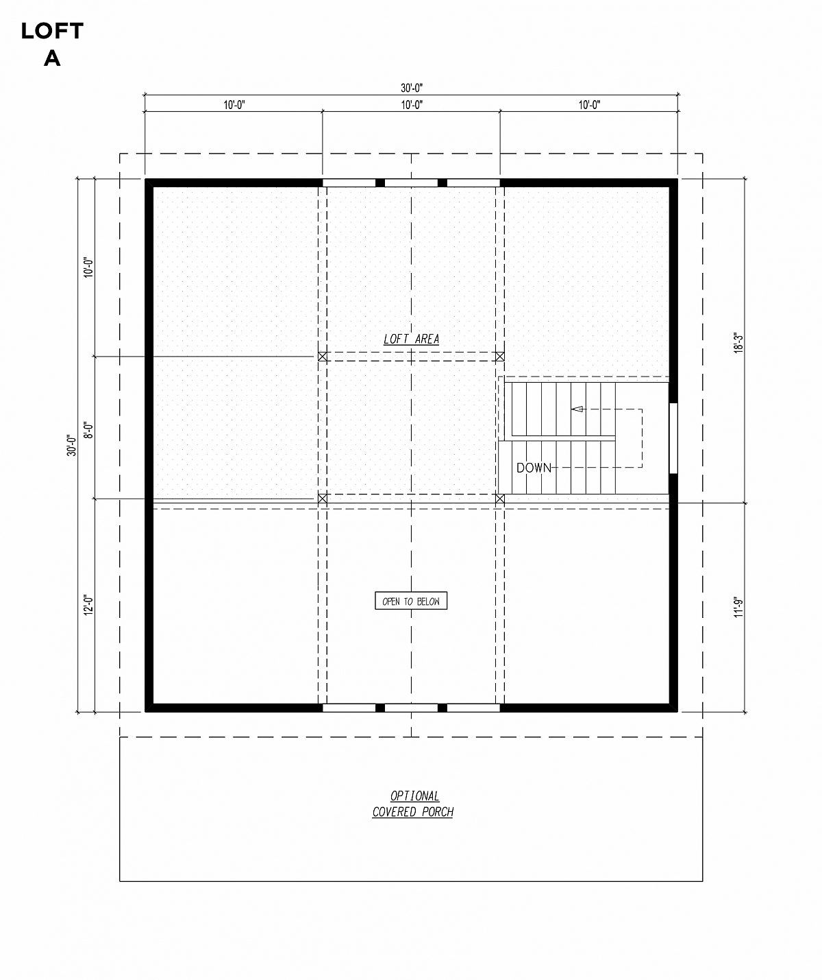 Timberlyne Blue Jay Cabin 30x30 Floor Plan Loft A