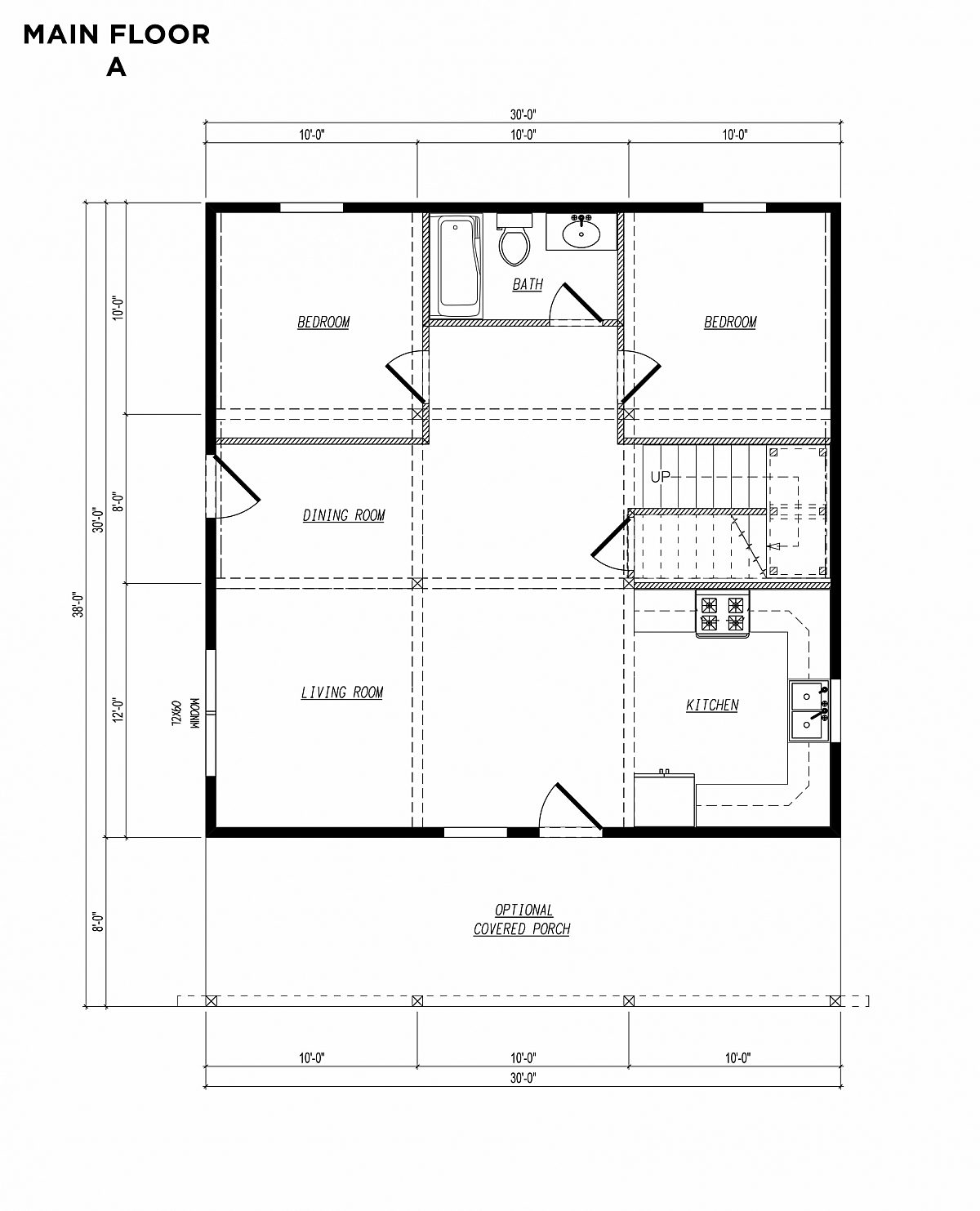 Timberlyne Blue Jay Cabin 30x30 Floor Plan Main A