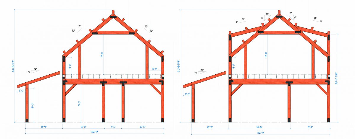 Timberlyne Cantata Bent Elevations Barn Home