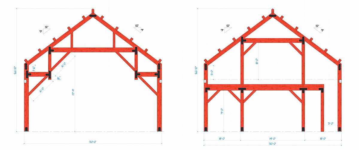 Timberlyne Hunter Home Bent Elevations