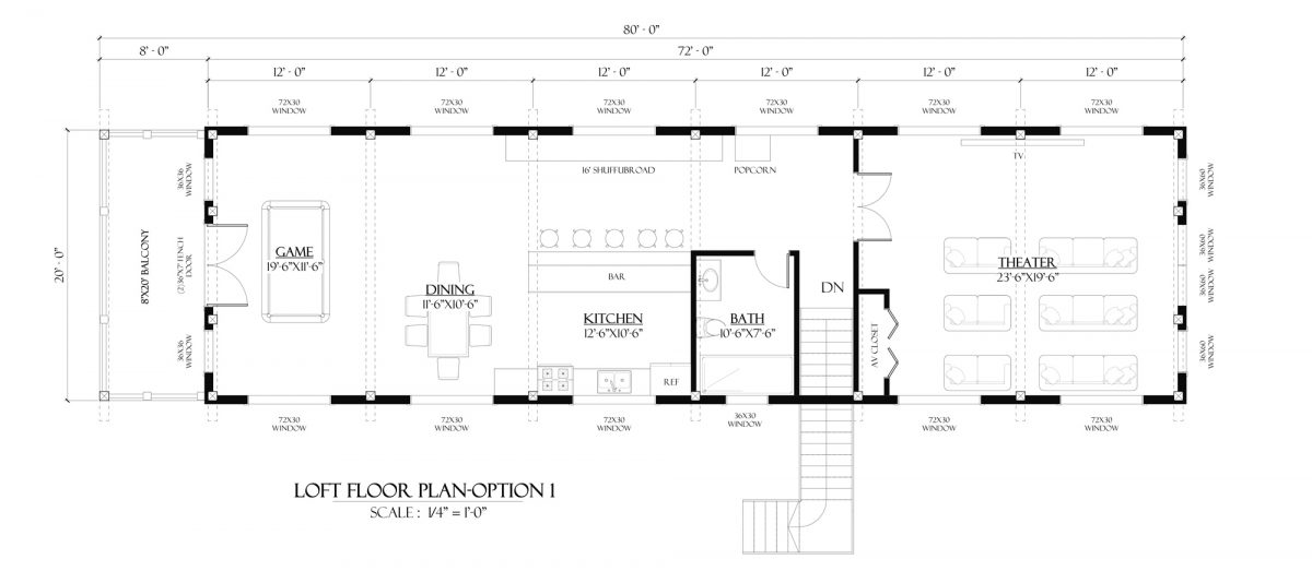 Timberlyne Lux Loft Living Timber Frame Home Barn Loft Floor Plan 1