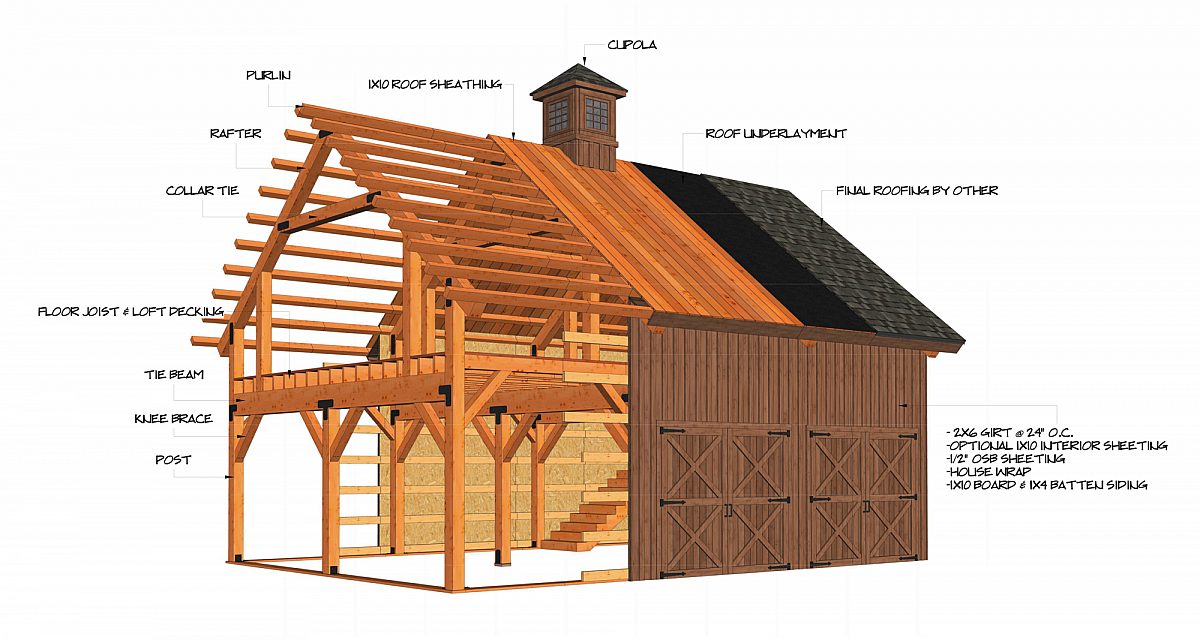 Timberlyne Magnolia Barn Timber Frame Cutout
