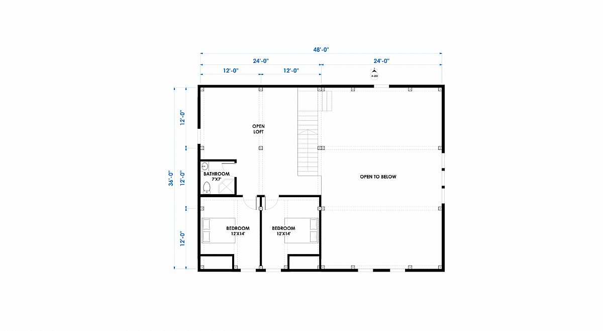 Timberlyne Cooper 36x48 2592 Combination Floor Plan Loft