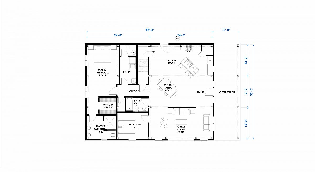 Timberlyne Cooper 36x48 2592 Combination Floor Plan Main
