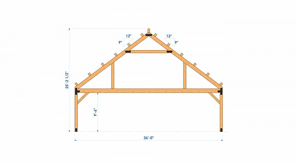 Timberlyne Cinder Cone 36x60 Bent Garage