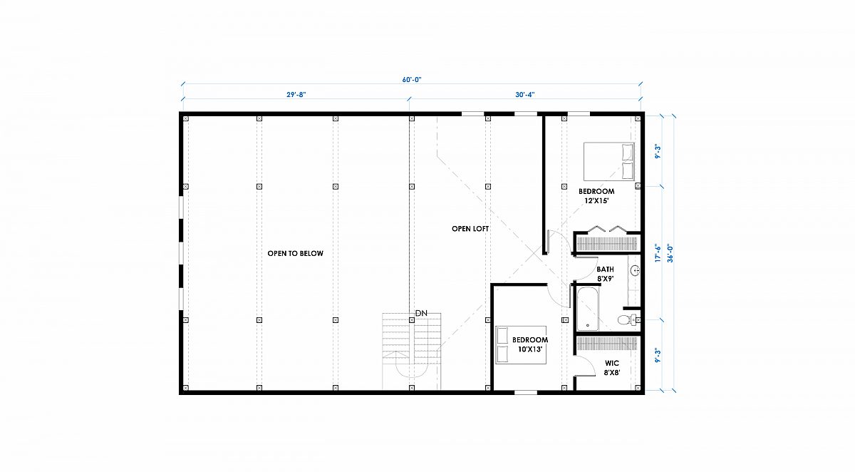 Timberlyne Cinder Cone 36x60 Floor Plan Loft