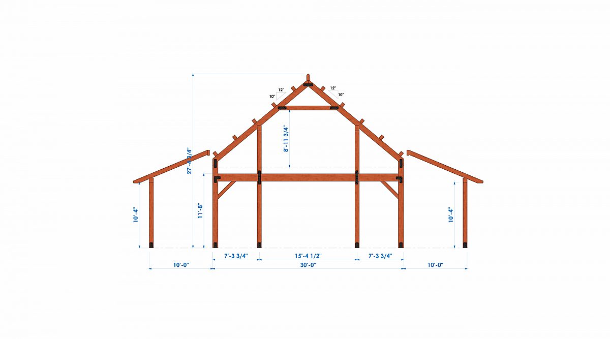 Timberlyne Huxley 30x60 2845 SF Ponderosa Home Bent 1