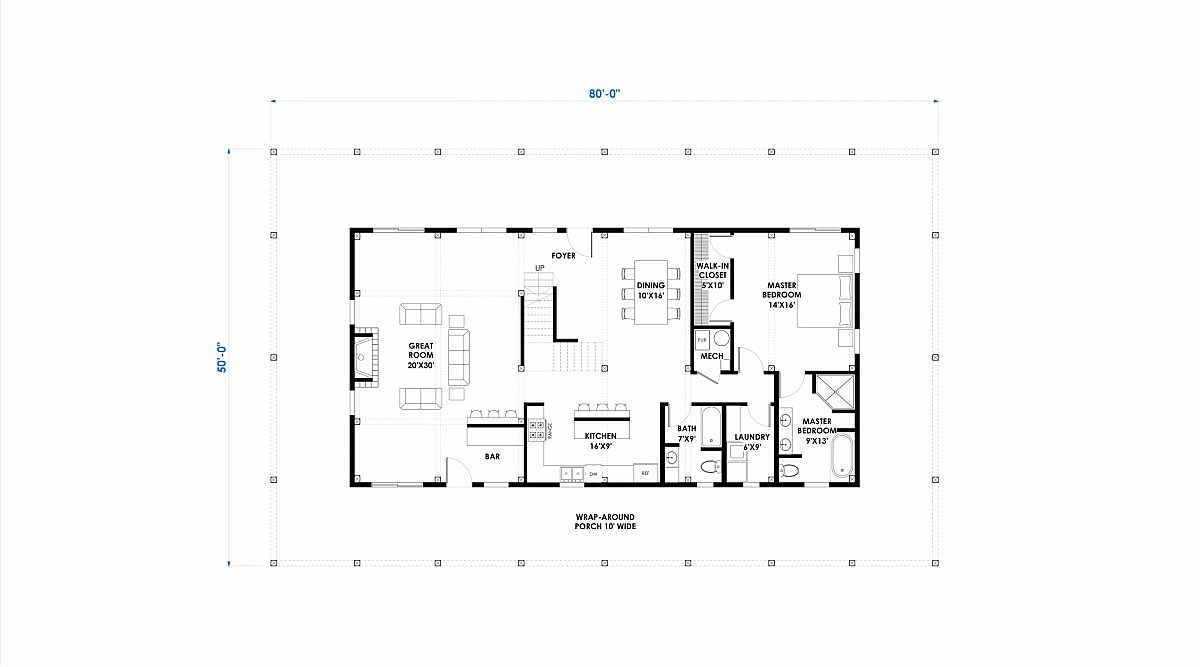 Timberlyne Huxley 30x60 2845 SF Ponderosa Home Floor Plan Main
