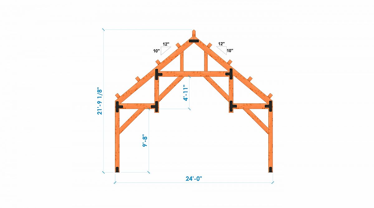 Timberlyne Castner 24x90 Combination Barn Home Bent 2