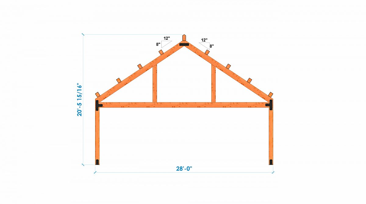 Timberlyne Castner 24x90 Combination Barn Home Bent 3