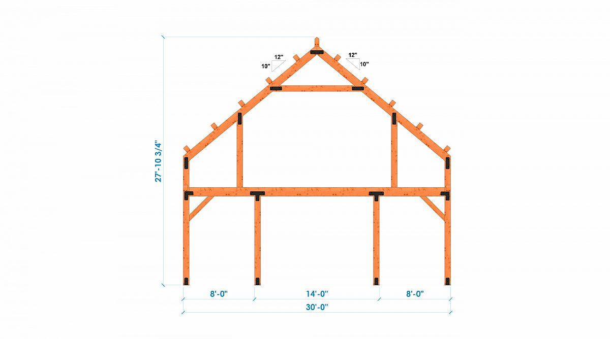 Timberlyne Castner 24x90 Combination Barn Home Bent 4