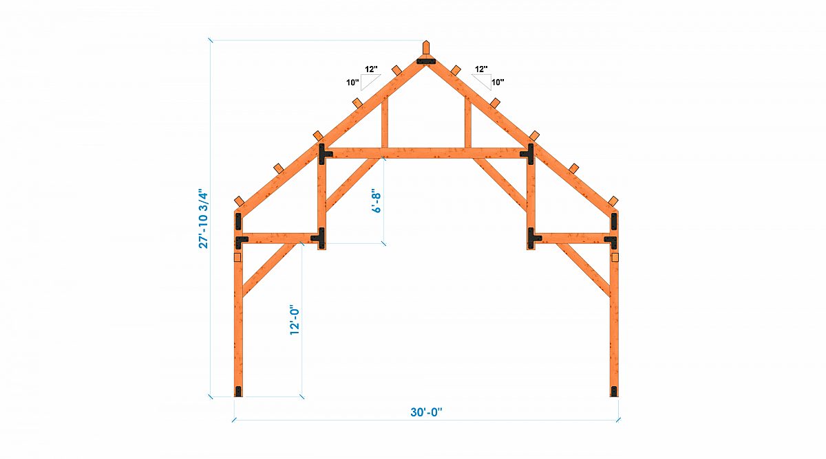 Timberlyne Castner 24x90 Combination Barn Home Bent 5