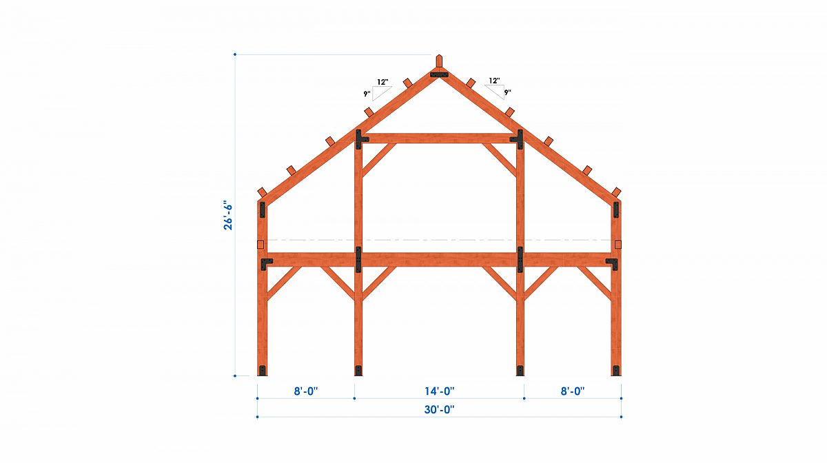 Timberlyne Hunter 30x40 1800 SF 30x40 Ponderosa Home Bent 2
