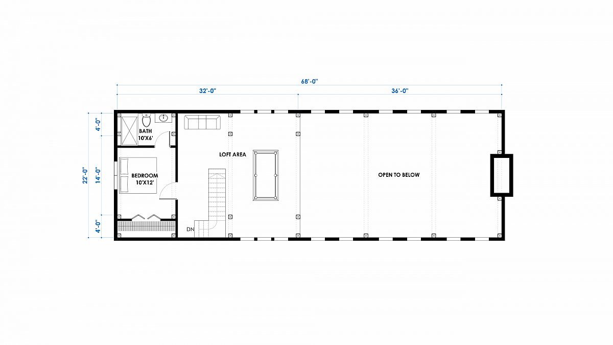 Timberlyne Witherspoon 46x68 3080 SF Western Floor Plan Loft