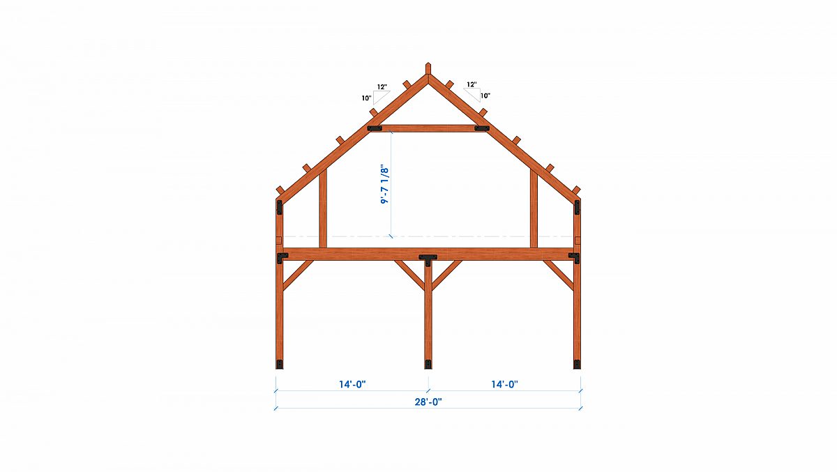 Timberly Hogan 28x50 2105 SF Ponderosa Home Bent 2