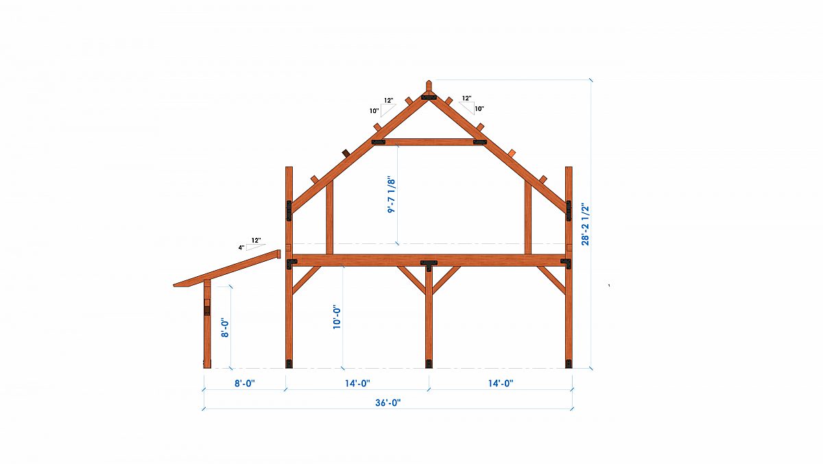Timberly Hogan 28x50 2105 SF Ponderosa Home Bent 3