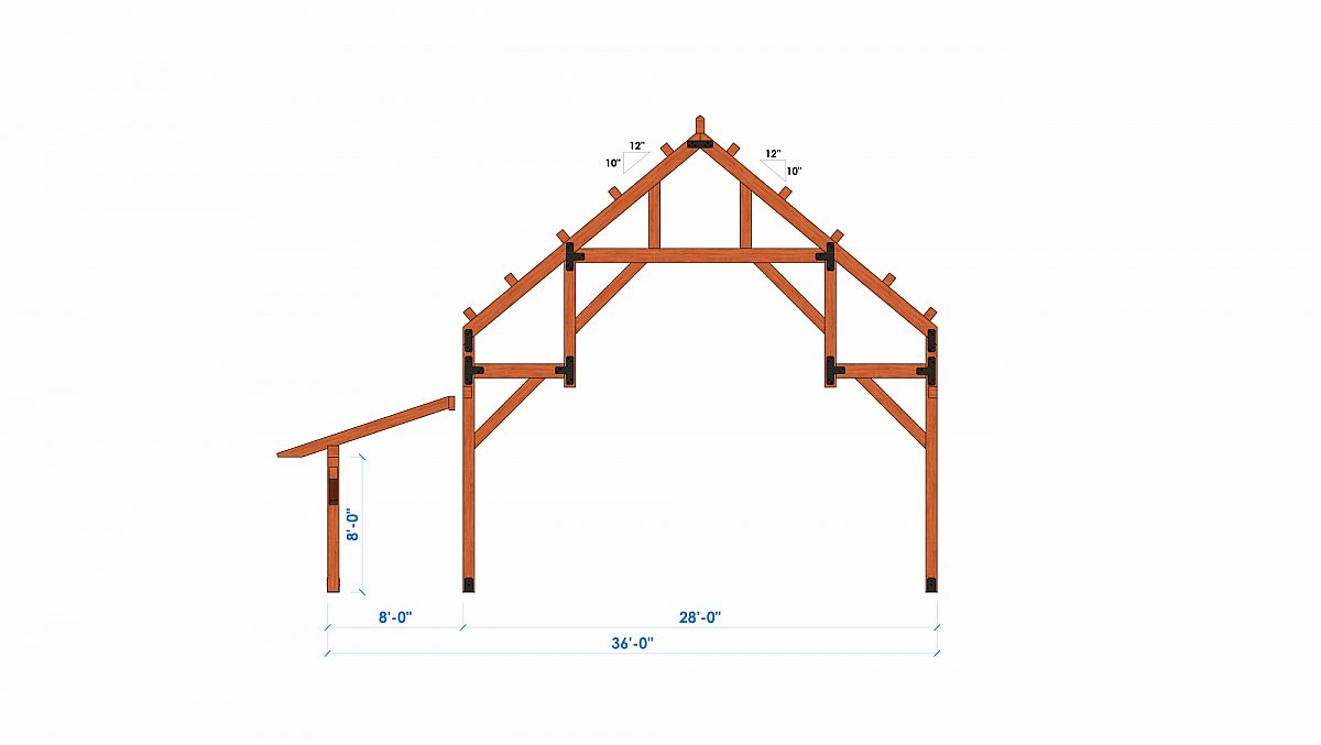 Timberly Hogan 28x50 2105 SF Ponderosa Home Bent 4