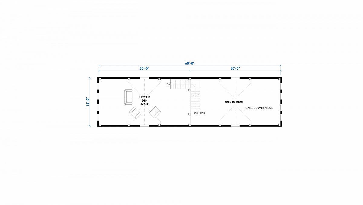 Timberlyne Whitney 40x60 2767 Western Floor Plan Loft