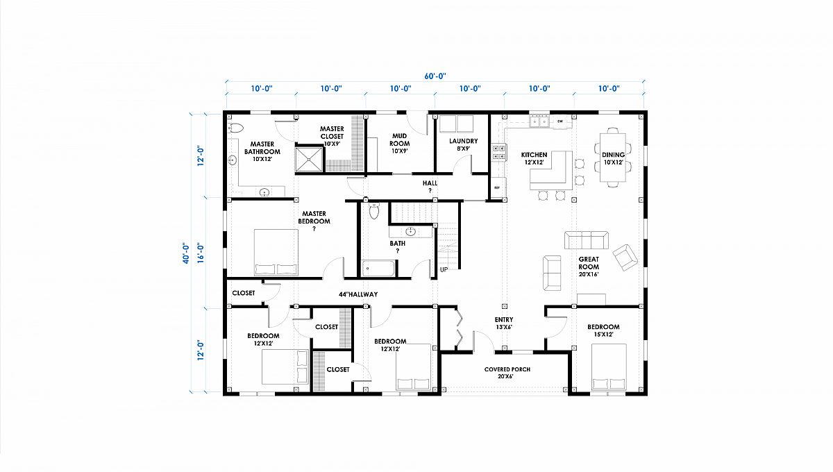 Timberlyne Whitney 40x60 2767 Western Floor Plan Main