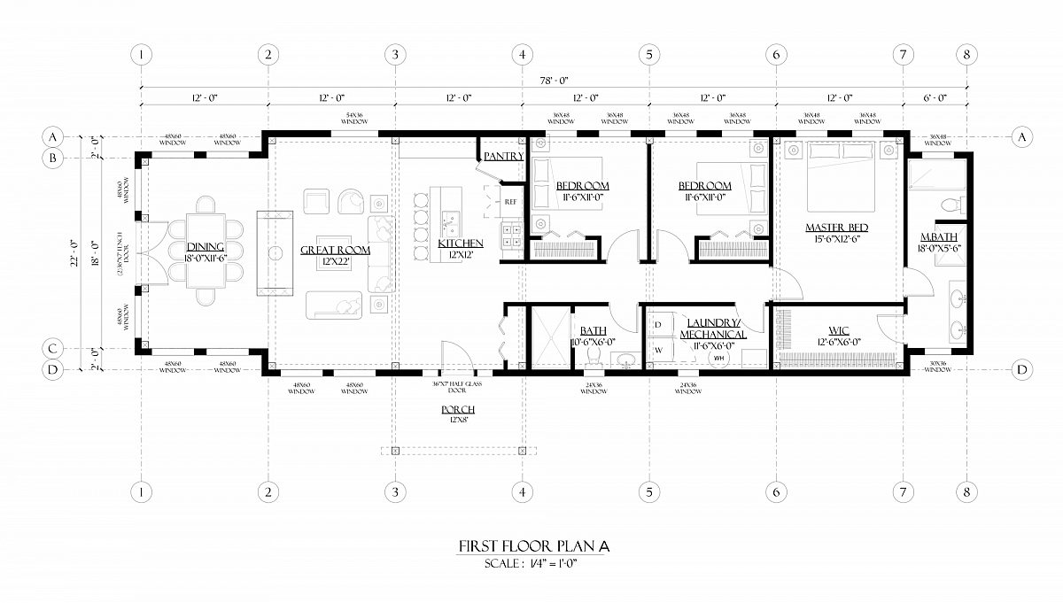 Timberlyne Henry Timber Frame Home Main Floor Plan A