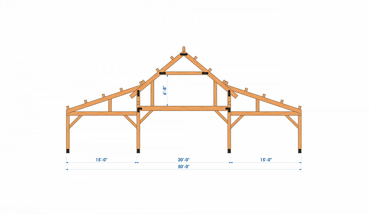 Timberlyne Hubbard 50x36 1800 SF Ponderosa Home Bent 1