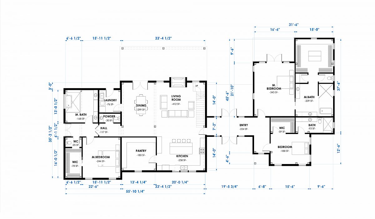 Timberlyne Matterhorn 4862 SF Modern Home Floor Plan Main