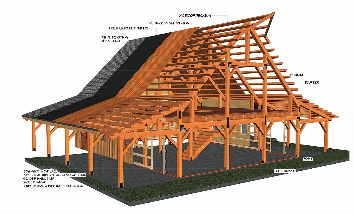 Timberlyne Azalea Barn Timber Frame Cutout