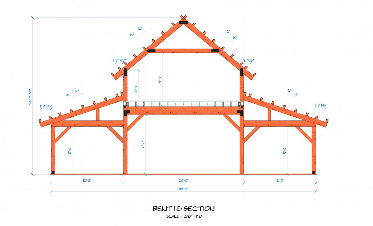 Timberlyne Sunflower Barn Bent Rendering 1