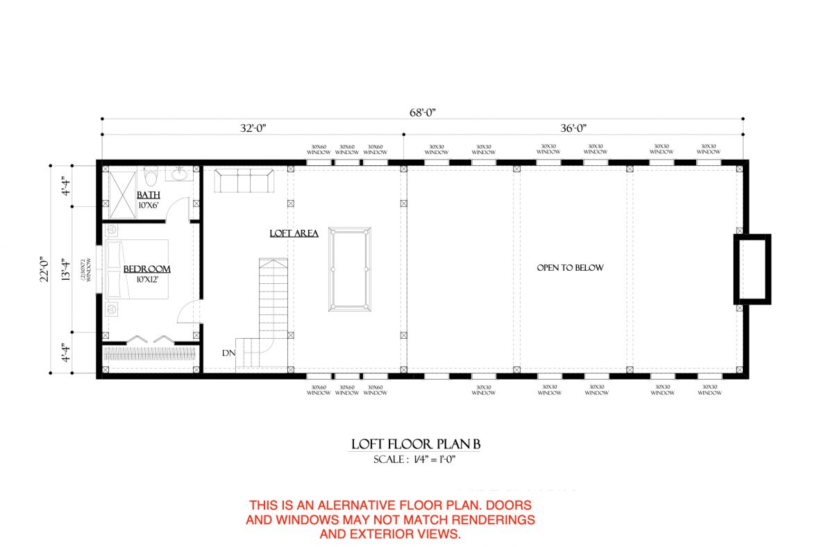 Witherspoon Timberlyne Floor Plan B Loft Second Floor
