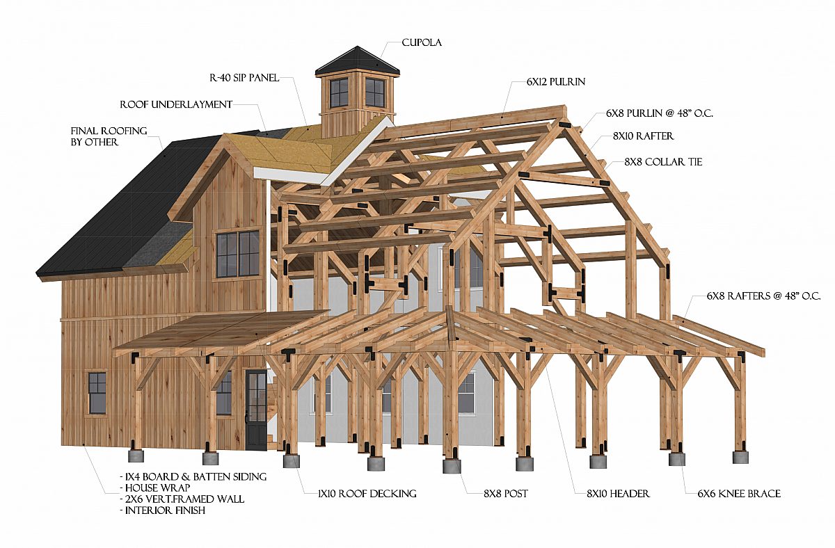 Timberlyne Hogan Timber Frame Home Cutout