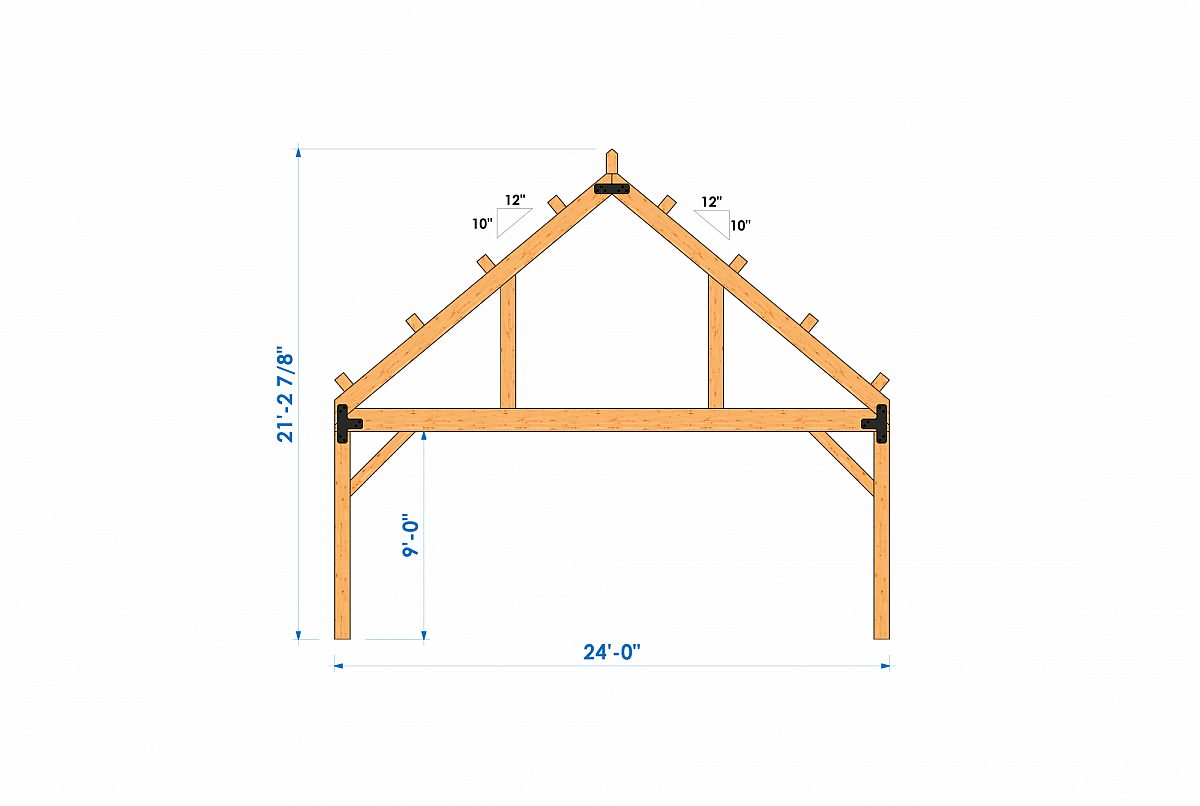 Timberlyne Camelback 34x80 5584 SF 20 X24 Combination Bent 1