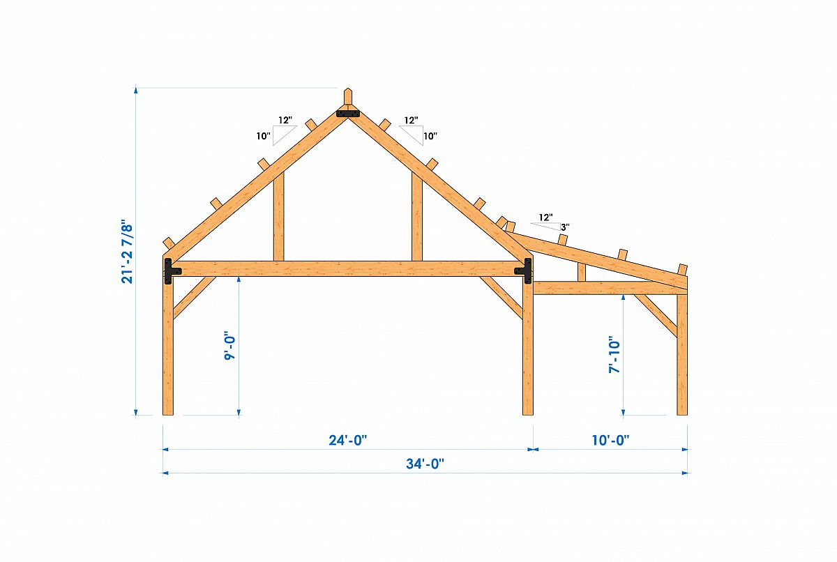 Timberlyne Camelback 34x80 5584 SF 20 X24 Combination Bent 3