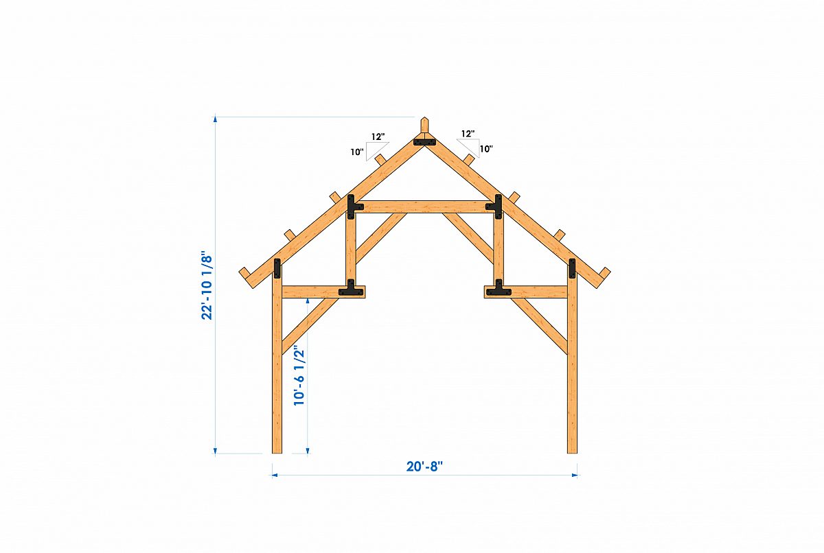 Timberlyne Camelback 34x80 5584 SF 20 X24 Combination Bent 4