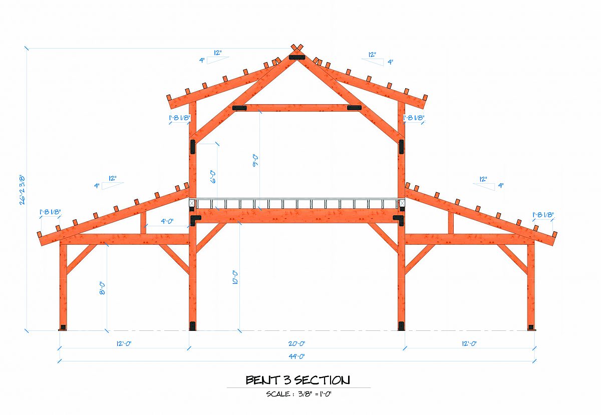 Timberlyne Sunflower Barn Bent Rendering 2