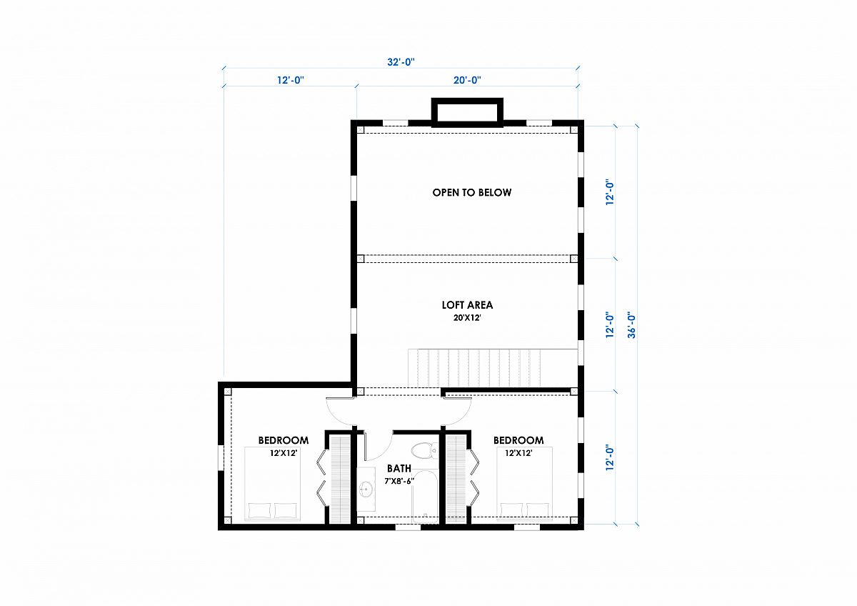 Timberlyne Calabasas 36 x44 1920 SF Combination Floor Plan Loft