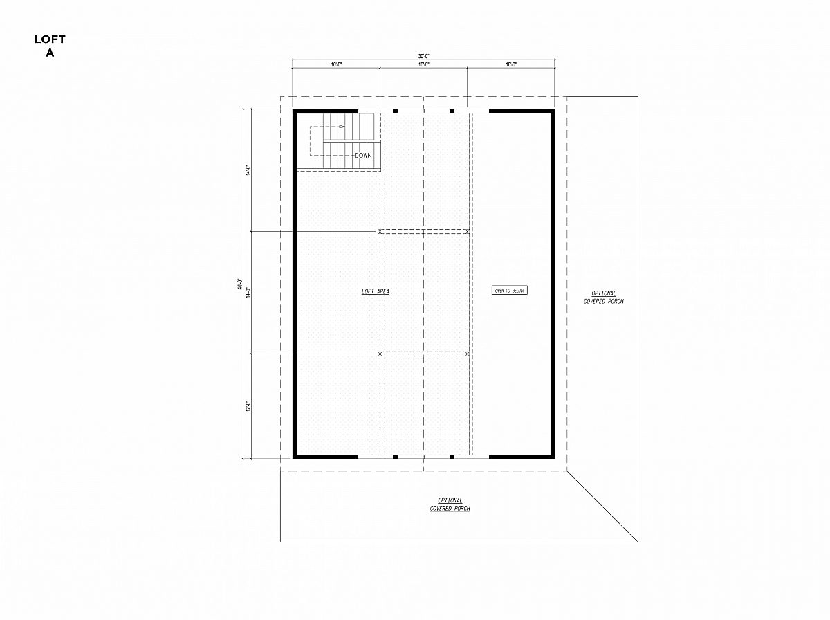 Timberlyne Osprey Cabin 30x40 Floor Plan Loft A