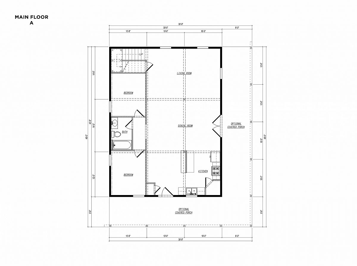 Timberlyne Osprey Cabin 30x40 Floor Plan Main A