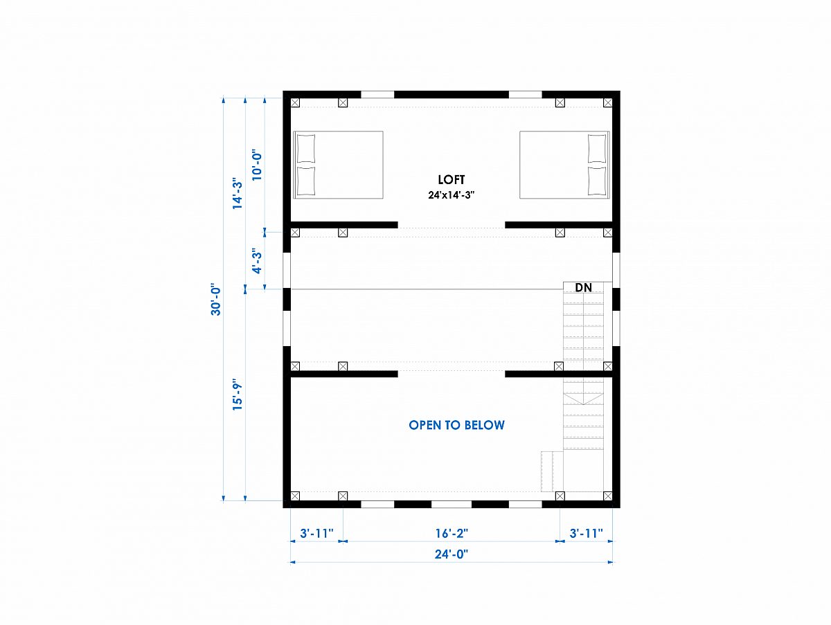 Timberlyne Cantata 24x30 Ponderosa Floor Plan Loft