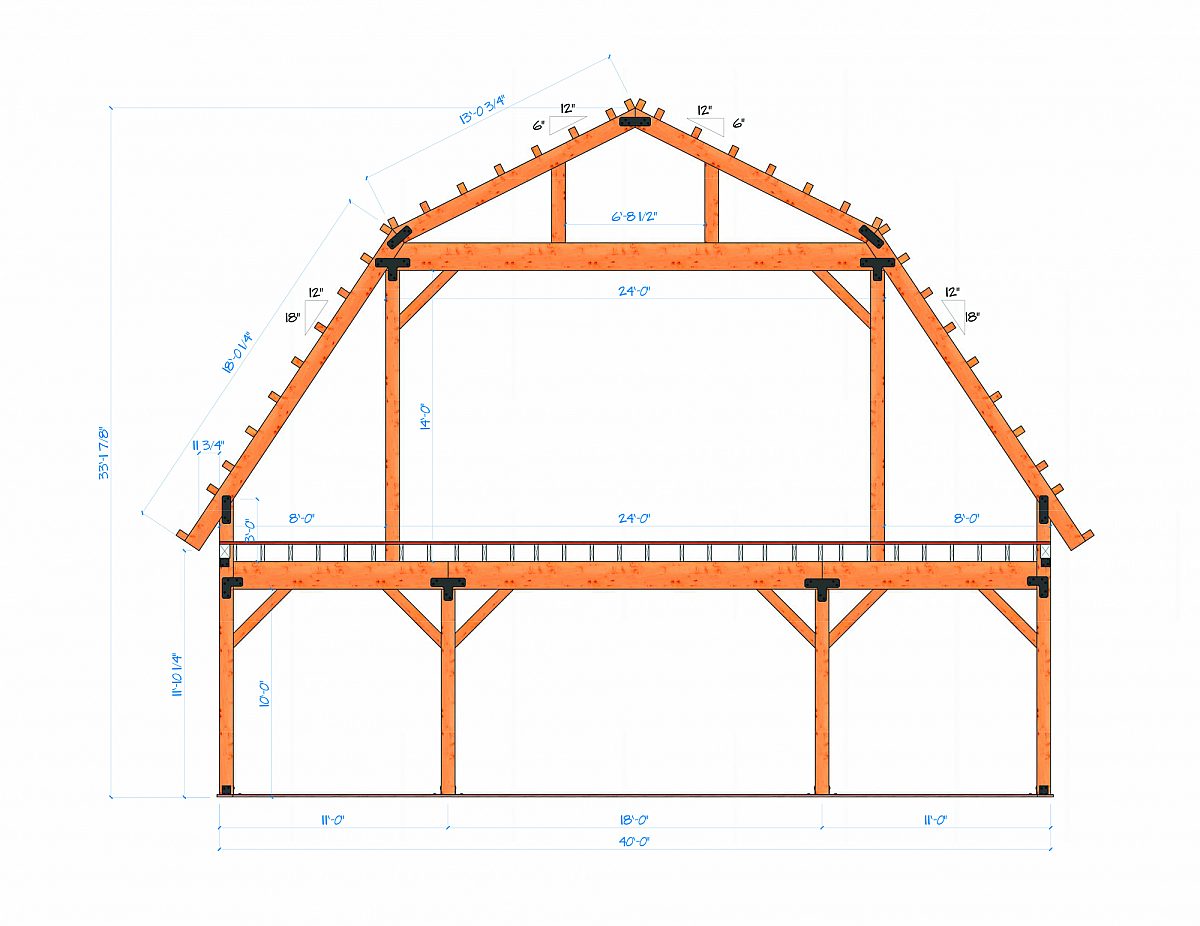 Timberlyne Sage Barn Bent Rendering