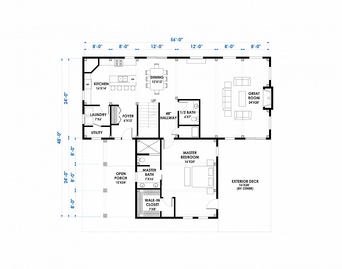 Timberlyne Alpine 24 x56 2664 SF Combination Home Floor Plan Main