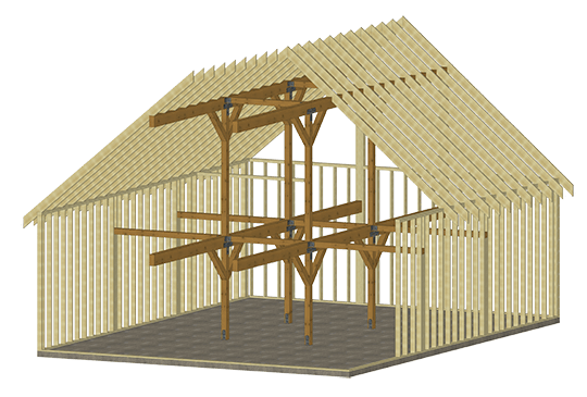 Cabin series pre designed interior 30x40 rendering example