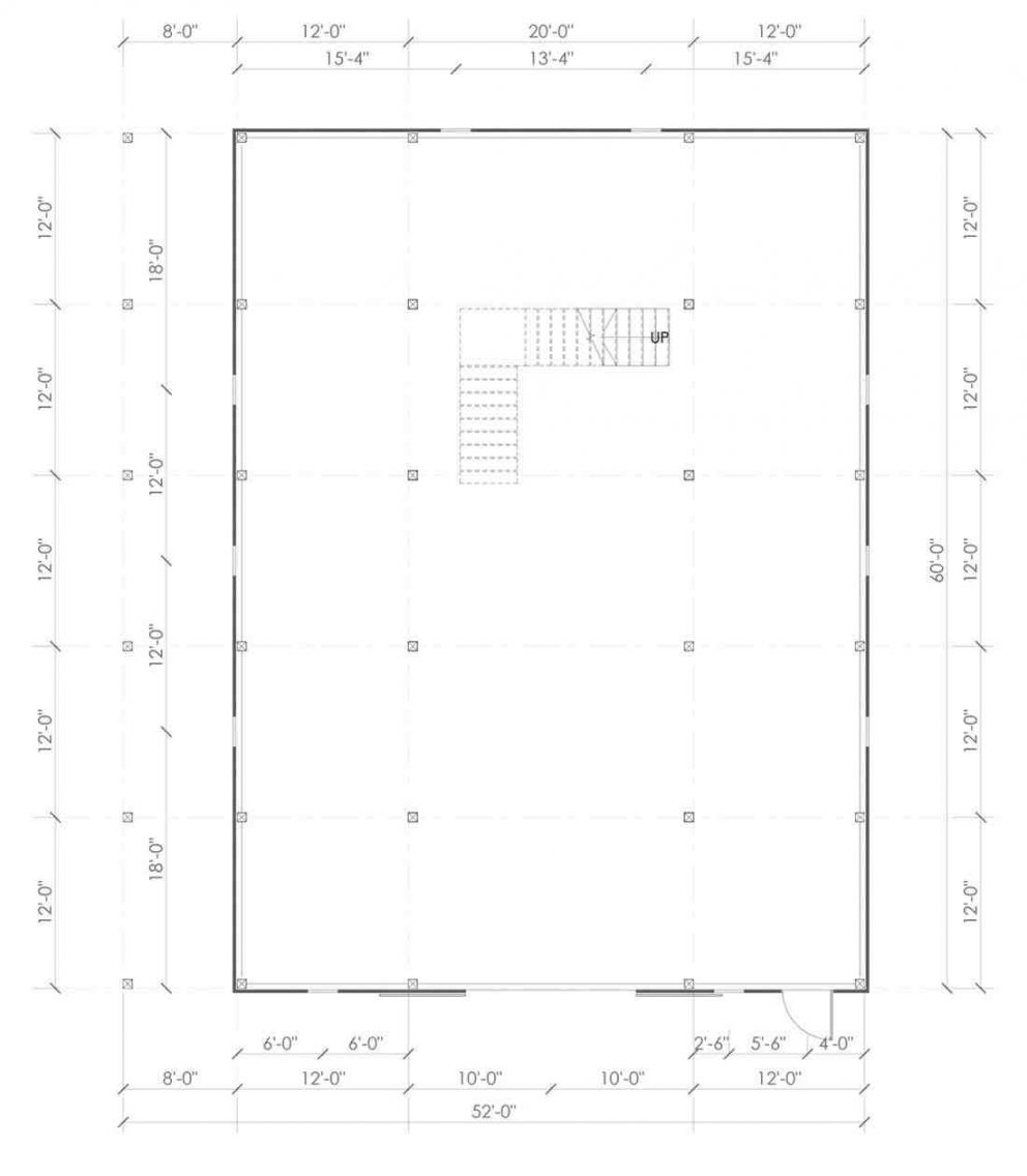 Barn package timber frame post layout 44x60 ponderosa country barn