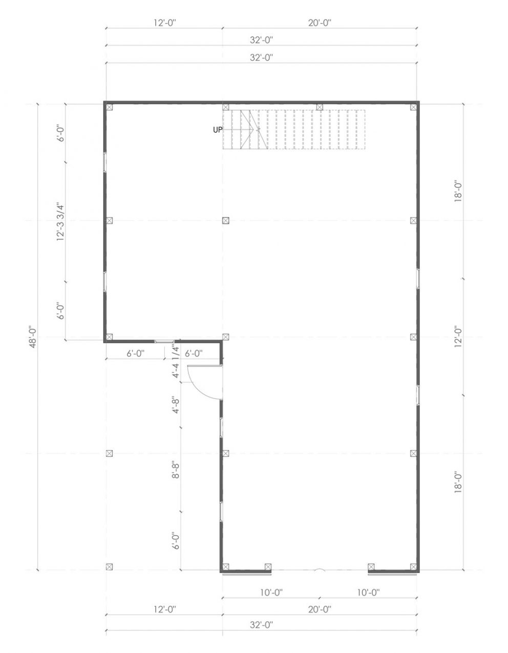 Barn package timber frame post layout 32x48 ponderosa country barn