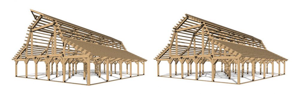 Barn package timber fullframes 54x60 great plains gambrel barn