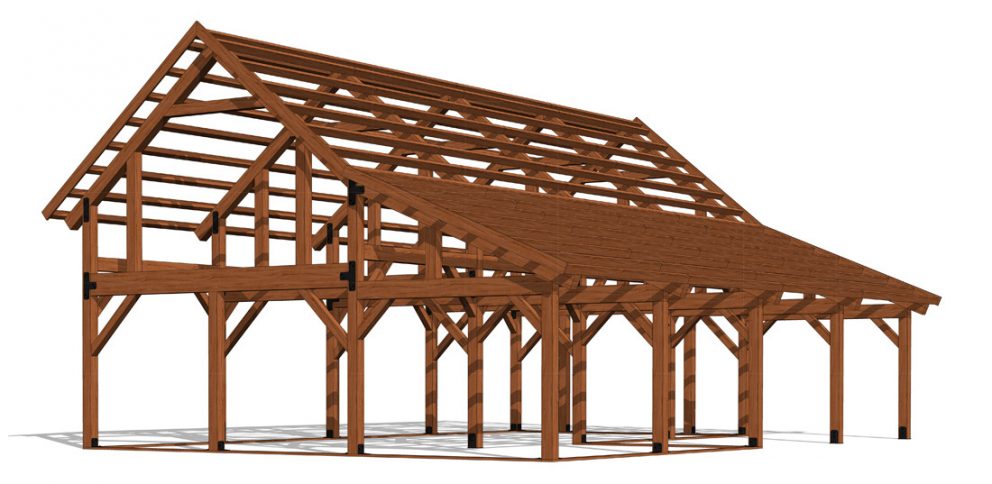 Barn package timber frame frame design2 32x48 ponderosa country barn